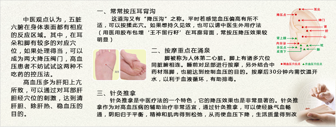 高血压患者控压按摩法